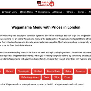 MenuWagamama.co.uk